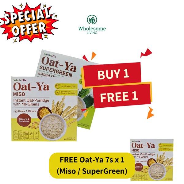 [Buy 1 FREE 1] [Expiry Aug 2025] WholeLife Oat-Ya Instant Oat-Porridge with 10 Grains