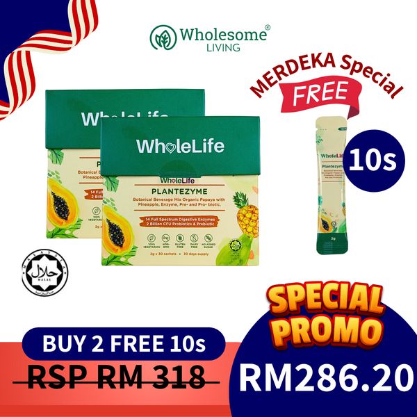 [BUY 2 FREE 10s] WholeLife Plantezyme 2g x 30s x 2 boxes FREE Plantezyme 10s