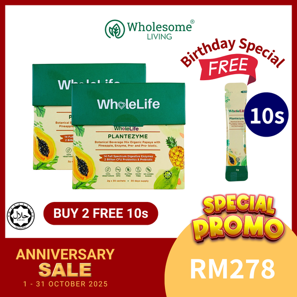 [Twin Pack] WholeLife Plantezyme 2g x 30s x 2 boxes FREE Plantezyme 10s