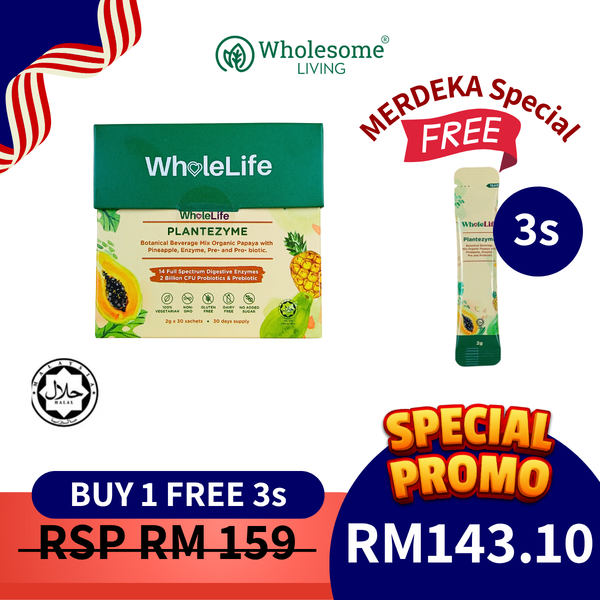 [BUY 1 FREE 3s] WholeLife Plantezyme 2g x 30s FREE Plantezyme 3s
