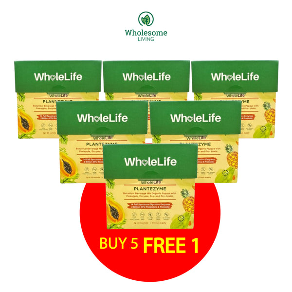 【BUY 5 FREE 1】 WholeLife Plantezyme 2g x30s x5 boxes +30s