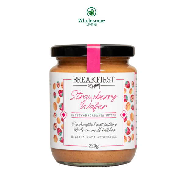 [Pre-Order 5 days] Breakfirst By Amy Strawberry Wafer Cashew + Macadamia Butter 220g