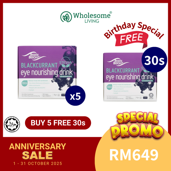 [Buy 5 Free 1] Berry Bright Eye Nourishing Drink with Stevia 8g x30s x5 boxes FREE Berry Bright Stevia 8g x30s