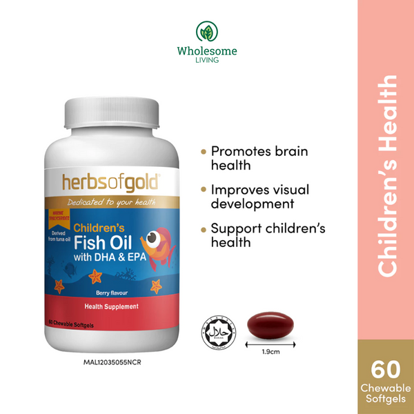 🎁 Herbs of Gold Children's Fish Oil with DHA & EPA Softgel 60s (100% off)