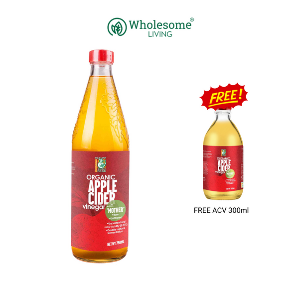 [Buy 1 FREE 1] Radiant Organic Apple Cider Vinegar 750ml FREE Apple Cider 300ml