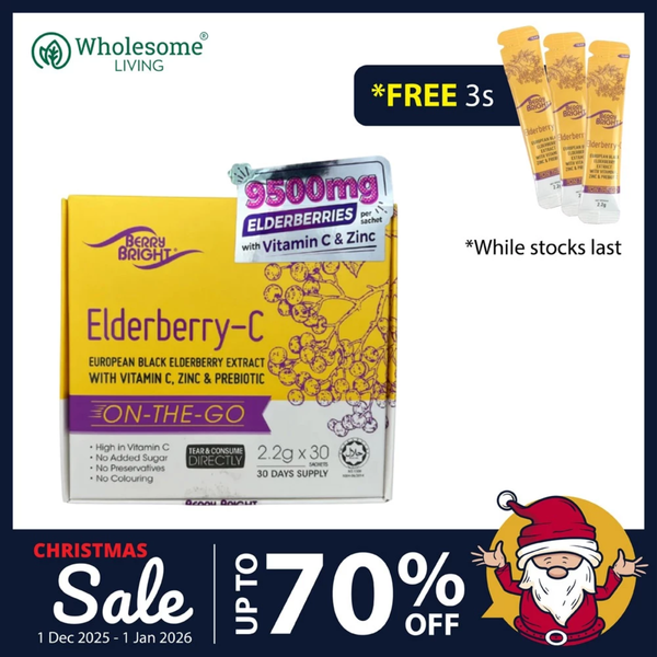 Berry Bright Elderberry-C 2.2g x 30s FREE Elderberry C 3s
