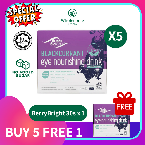 [Buy 5 Free 1] Berry Bright Eye Nourishing Drink with Stevia 8g x30s x5 boxes FREE Berry Bright Stevia 8g x30s