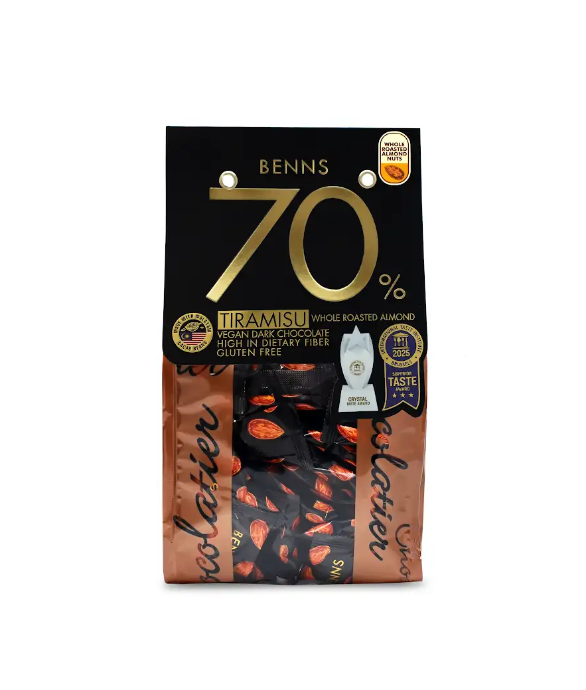 BENNS 70% Roasted Almond Dark Chocolate 138g