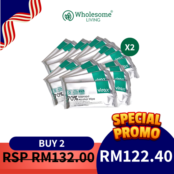 [TWIN PACK] Virox 70% Alcohol Wipes 100pcs x 2
