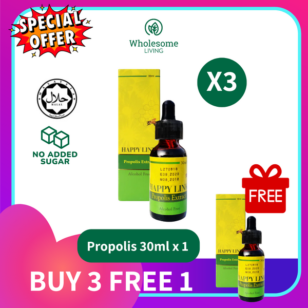 [Buy 3 FREE 1]Happy Link Propolis Extract 30ml x3, FREE 1x 30ml