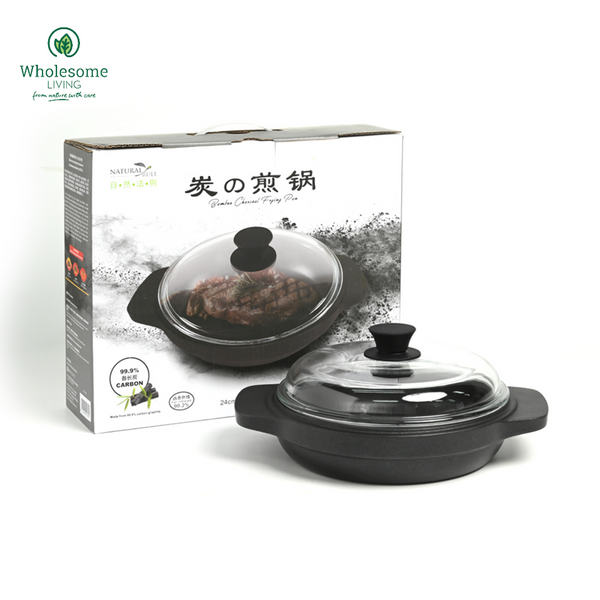 [NATURAL RULE] 炭の煎鍋 Bamboo Charcoal Frying Pan 24cm