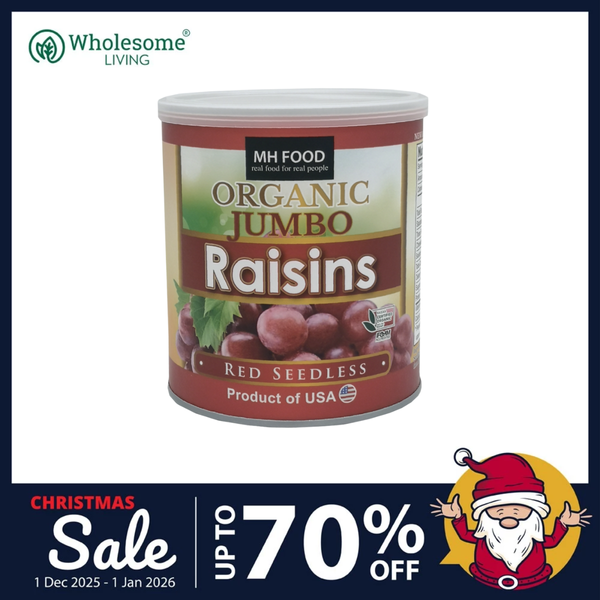 MH Organic Jumbo Raisins Red Seedless 300g