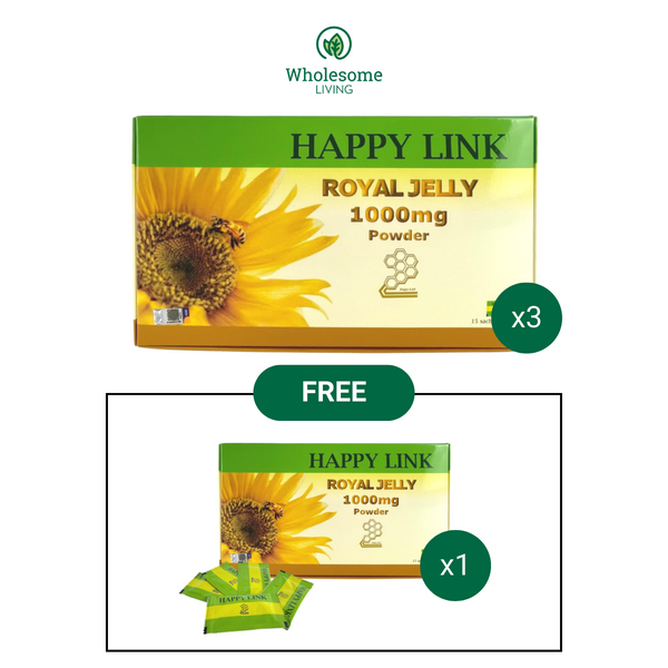 [Buy 3 FREE 1] Happy Link Royal Jelly 1000mg x15 sachets