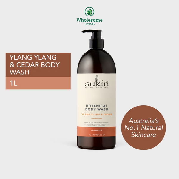 Sukin Botanical Body Wash 1L - Ylang Ylang & Cedar