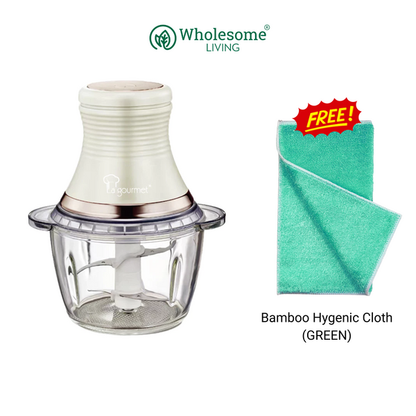 La Gourmet 1.0 Healthy Electric Glass Chopper (Cream)