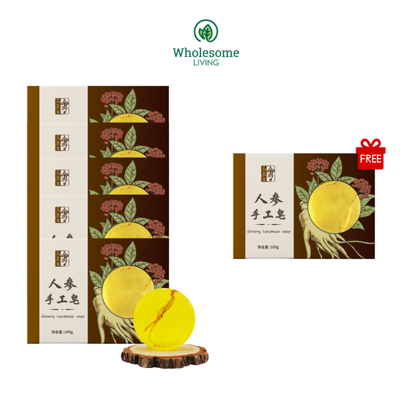 [B5F1] GLG Ginseng Handmade Soap 100g x5 FREE GLG Ginseng Handmade Soap 100g x1