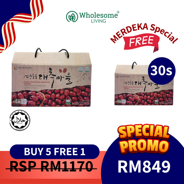 [Buy 5 FREE 1] Dodum Korean Jujube Essence 100ml x30s x5，FREE 30 packs x1