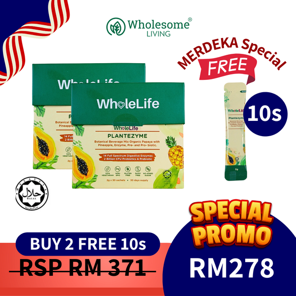 [BUY 2 FREE 10s] WholeLife Plantezyme 2g x 30s x 2 boxes FREE Plantezyme 10s