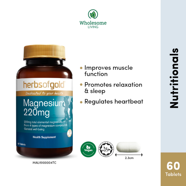 Herbs of Gold Magnesium 220mg 60s