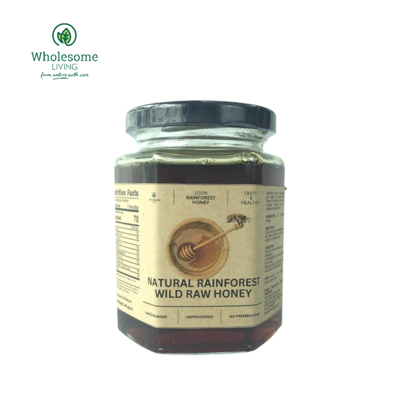 Wholesome Living Natural Rainforest Wild Raw Honey 340g