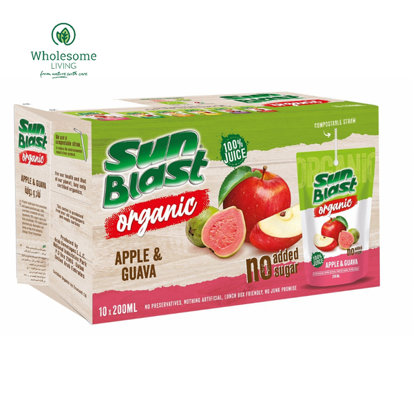 Sun Blast Organic Apple & Guava Juice (200ml x 10packs)