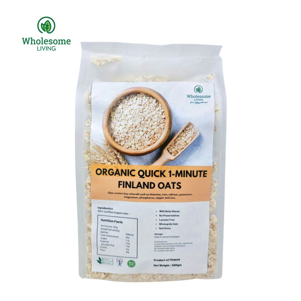 Wholesome Living Organic Quick 1-Minute Finland Oats 500g